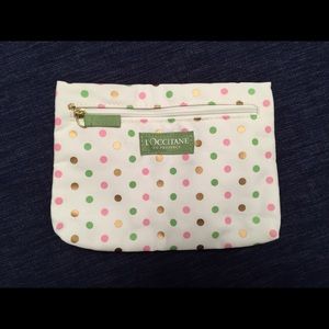NEW! L’Occitane Zipper Polka-Dot Cosmetics Pouch